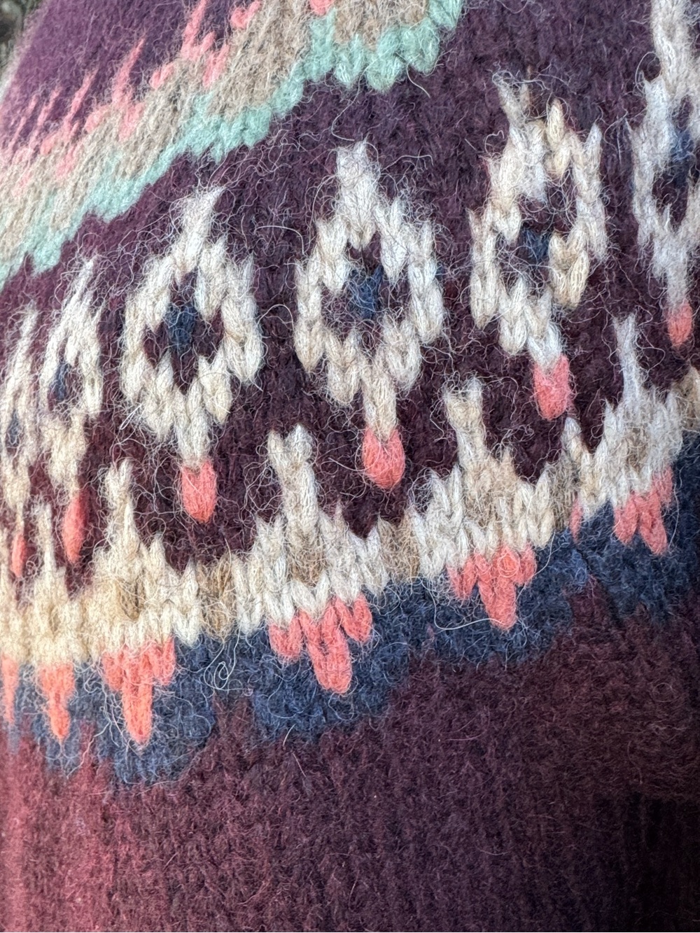 TOAST Alpaca Cotton Wool Patterned Yoke Fair Isle Sweater Size M - Picture 5 of 13
